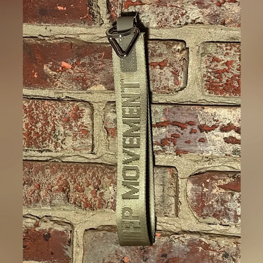Lululemon Never Lost Keychain Olive Green Logo Strap